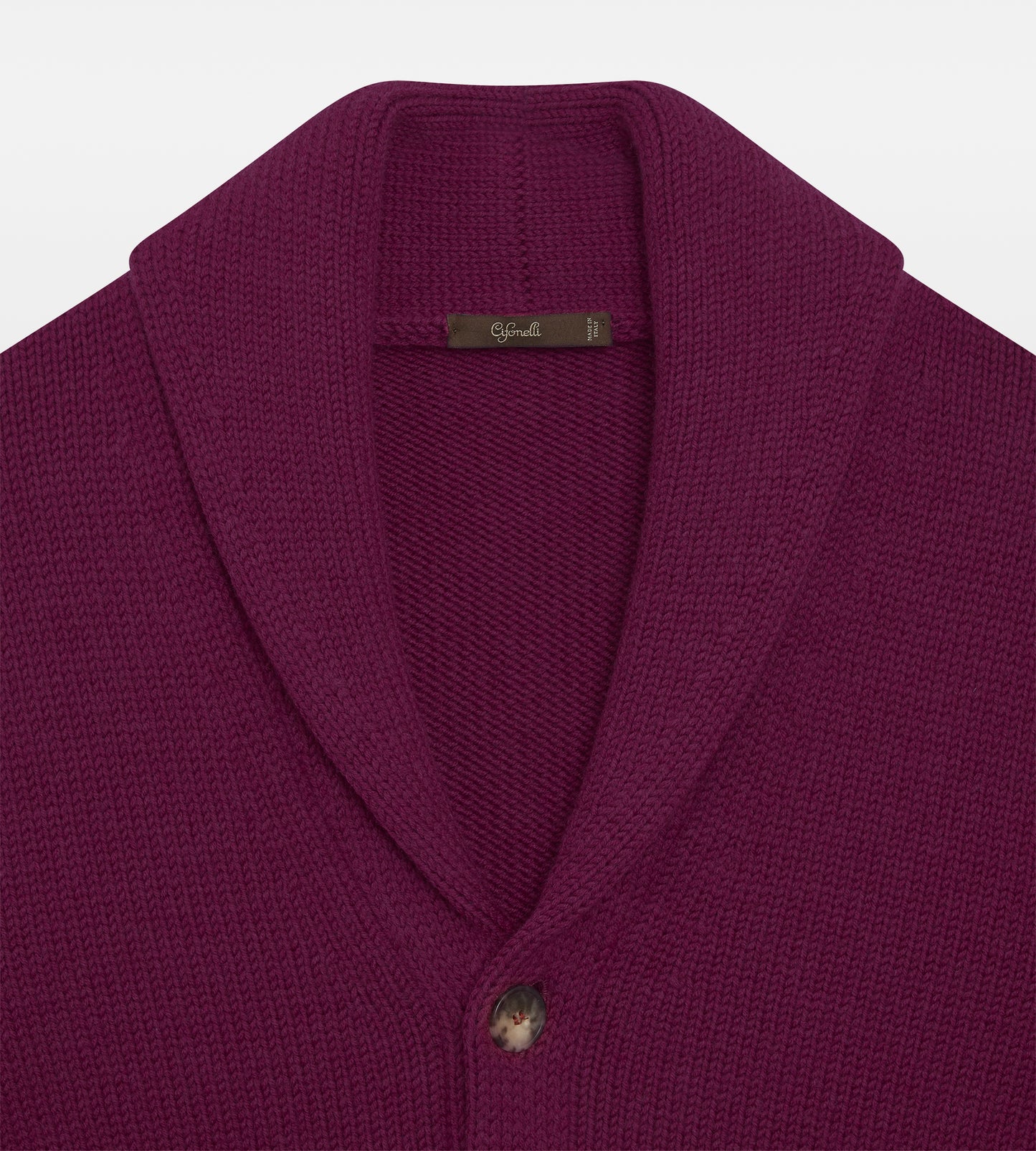 Pull col châle en laine framboise