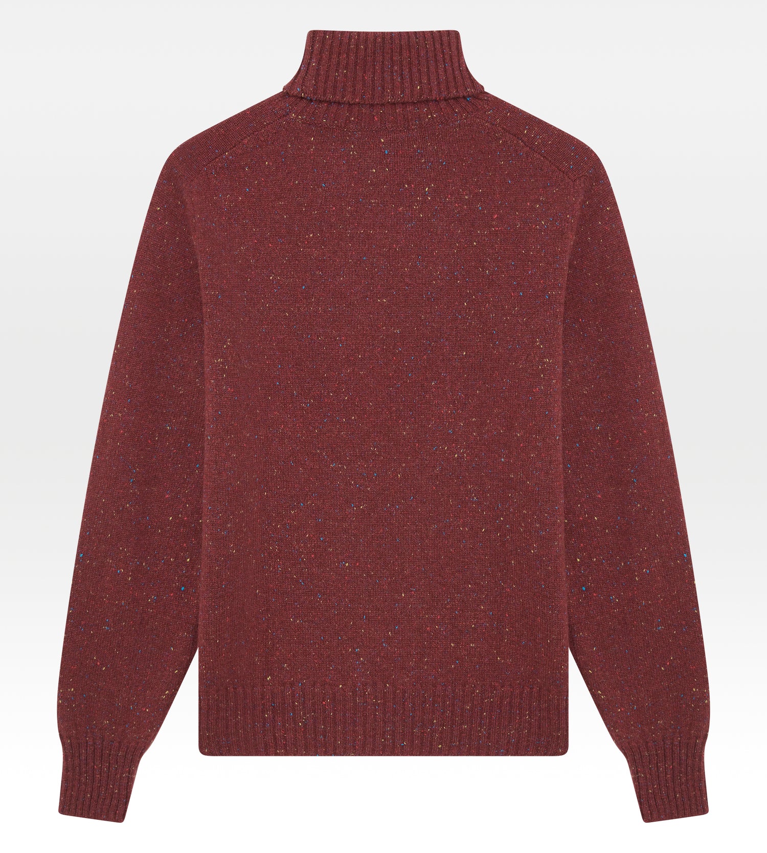 Pull framboise en cachemire col roulé