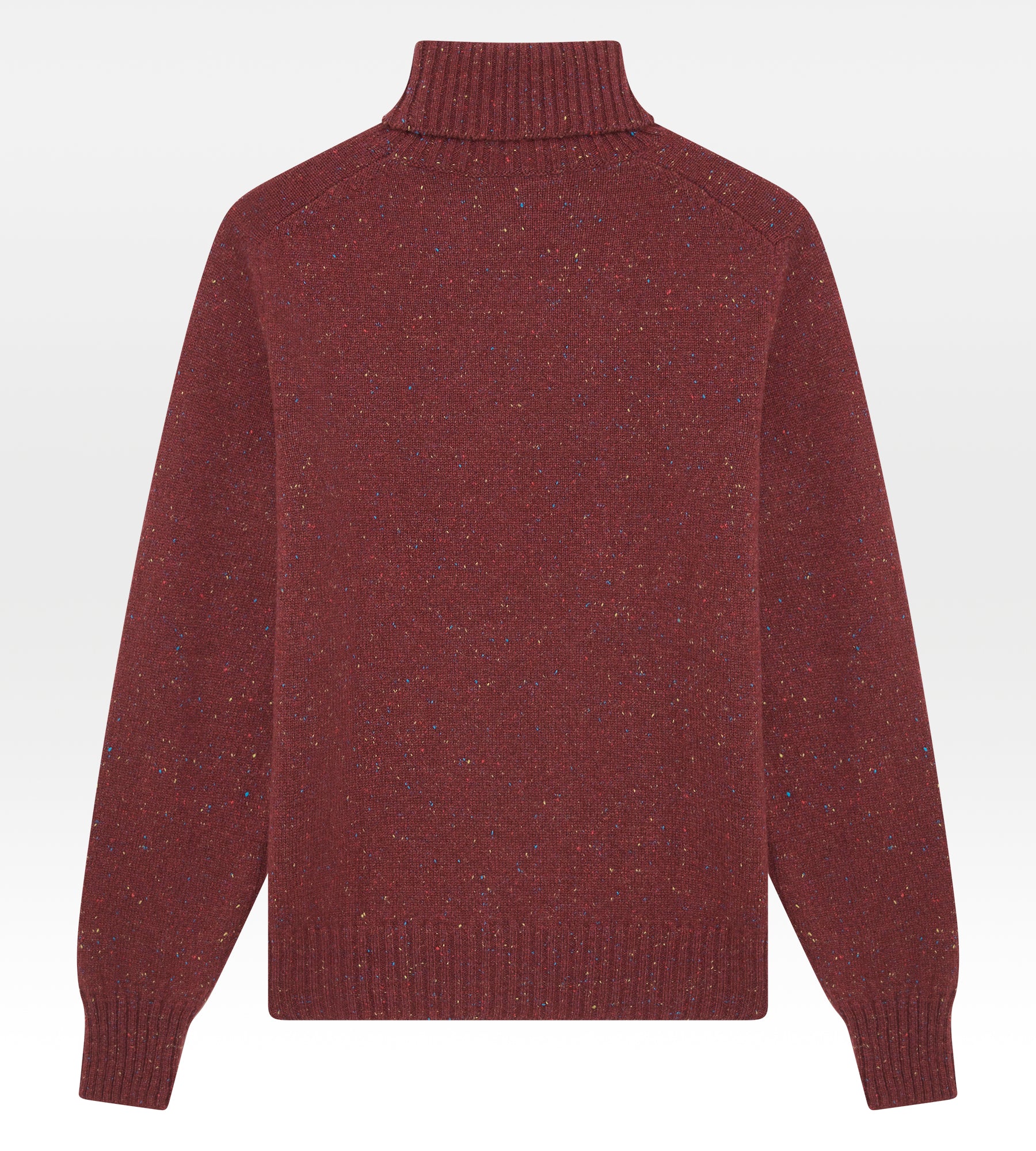 Pull framboise en cachemire col roulé