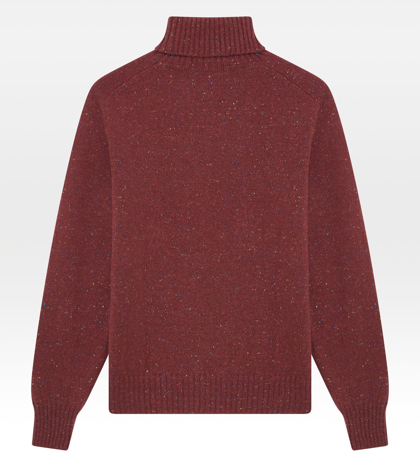 Pull col roulé en cachemire framboise