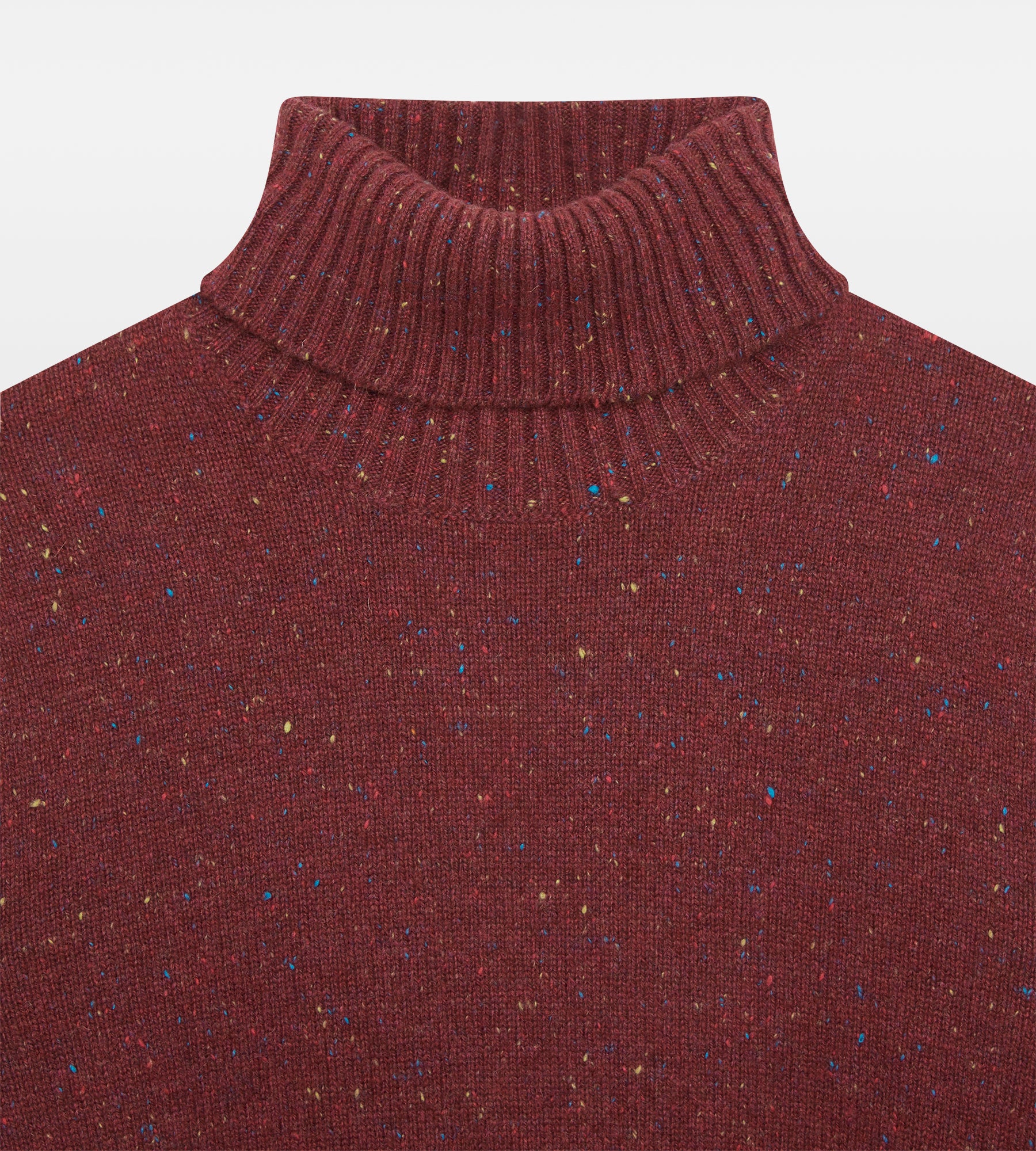 Pull framboise en cachemire col roulé