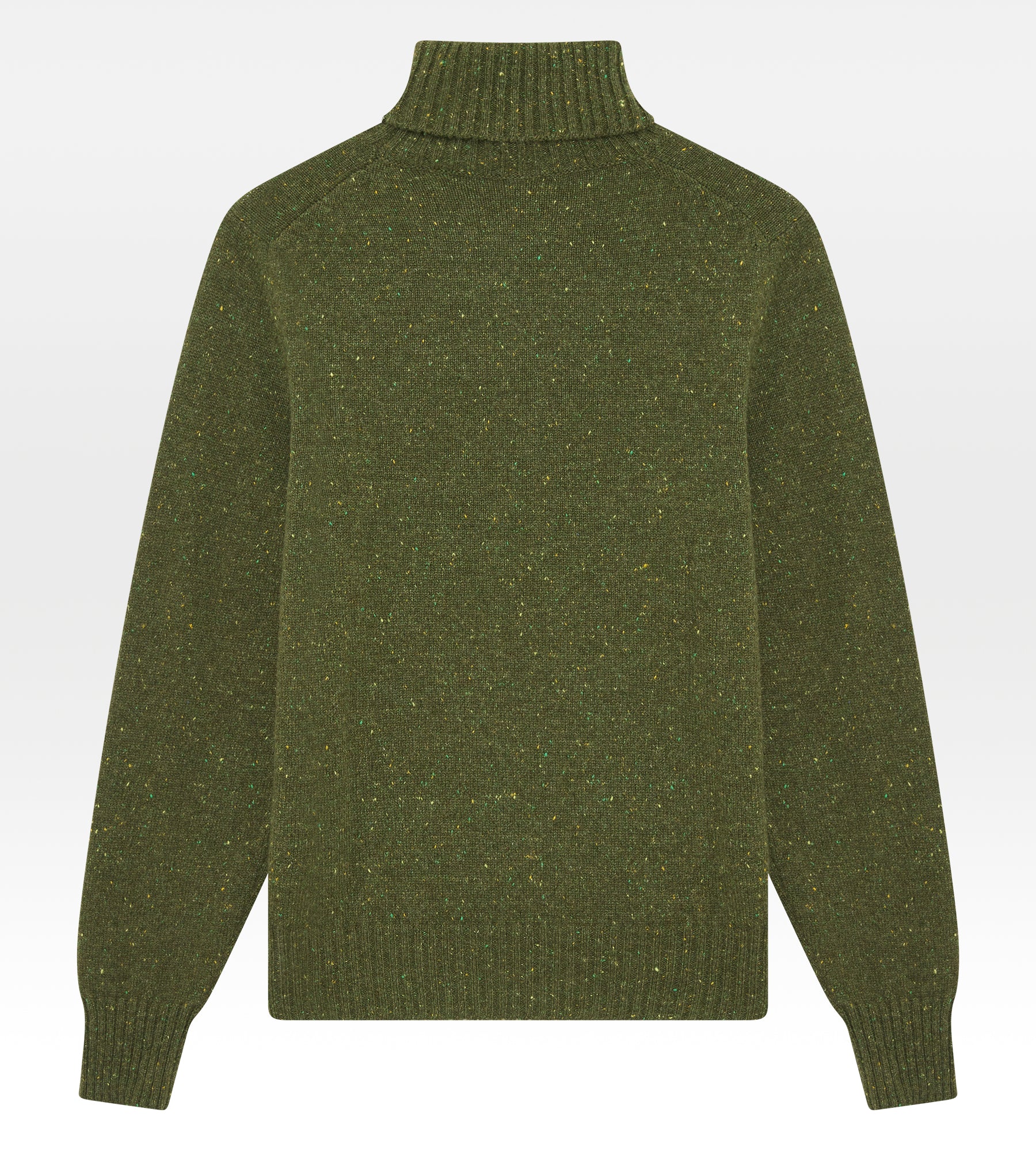 Pull vert en cachemire col roulé