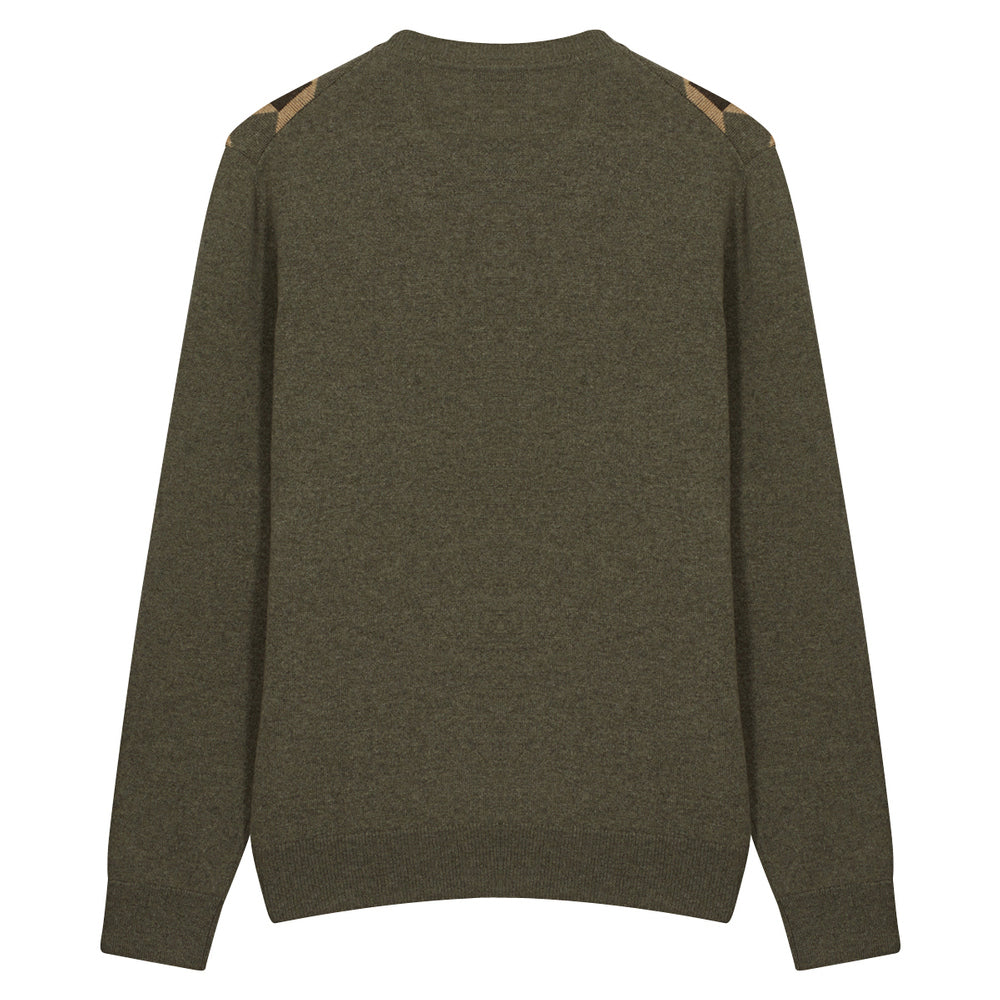 Pull en cachemire géométrique vert