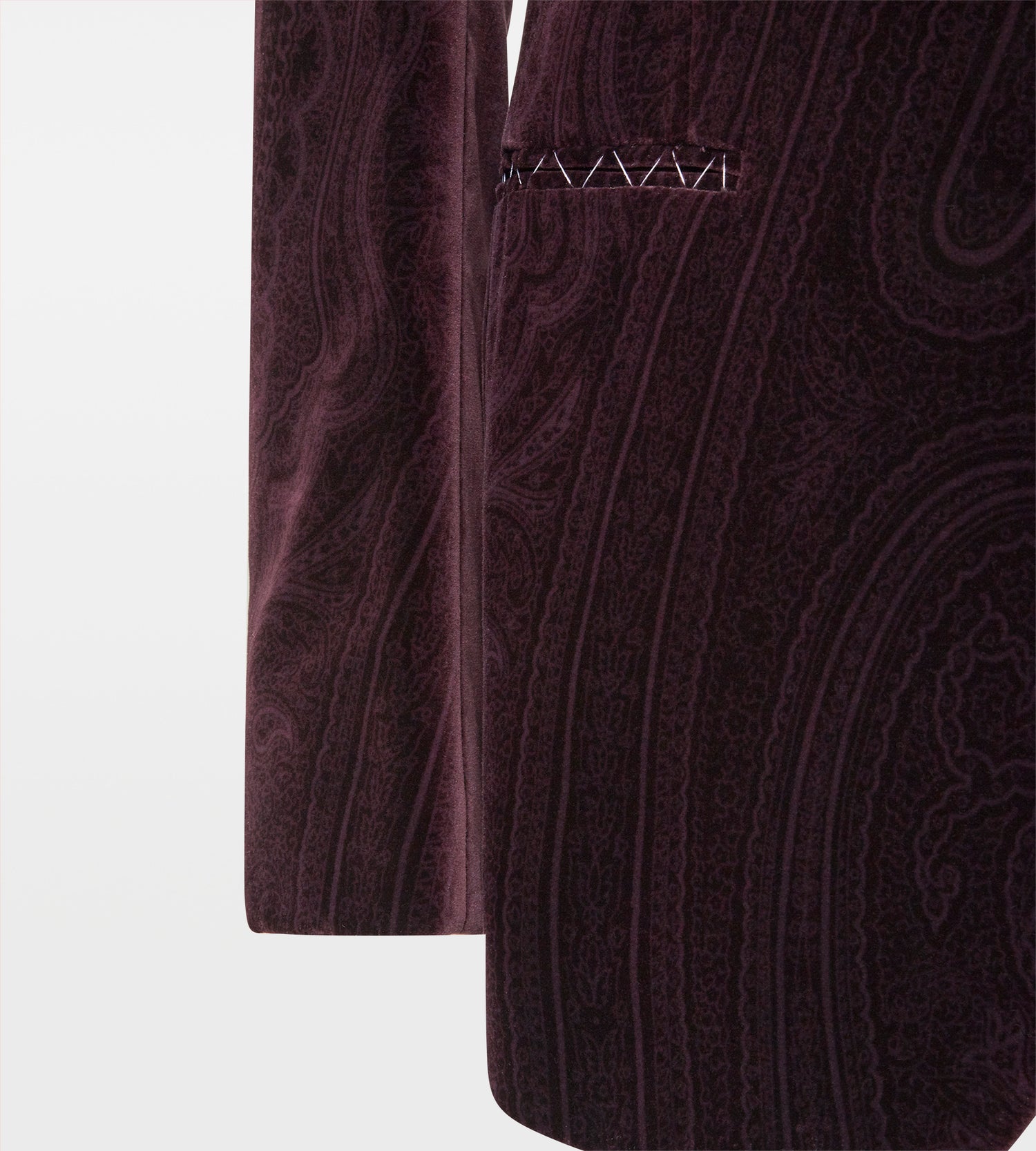 Veste bordeaux en velours imprimée