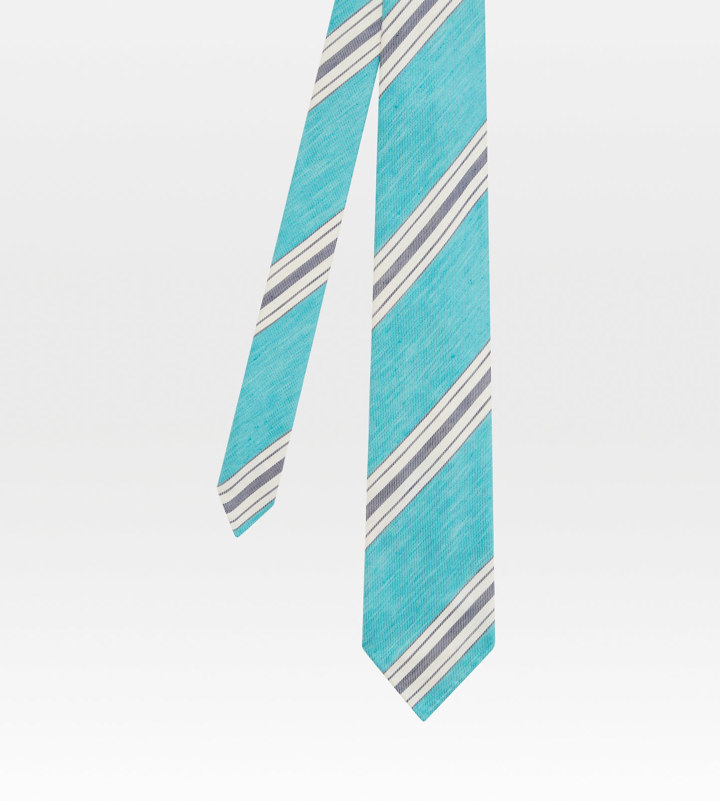 Cravate en coton & lin turquoise