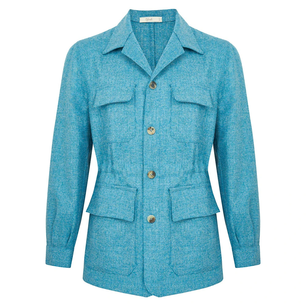 Teba safari en tweed bleu ciel