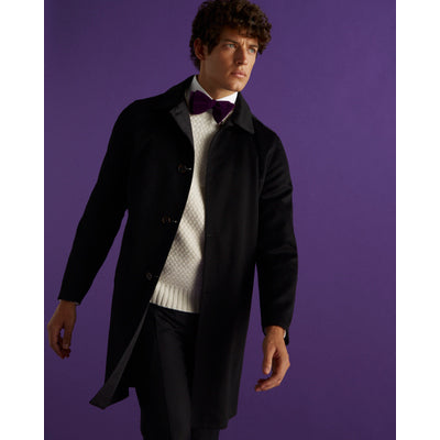 Trench réversible en cachemire noir