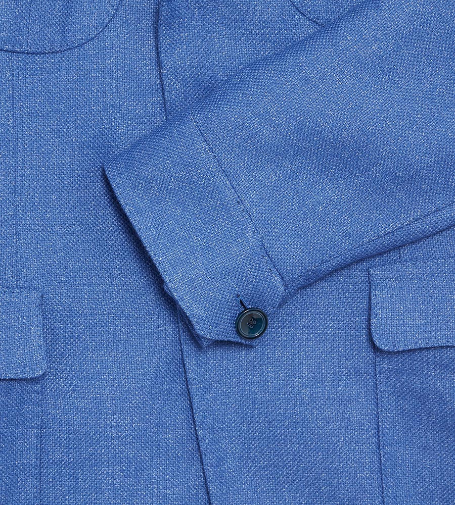 Veste Lorenzo bleue en laine & lin