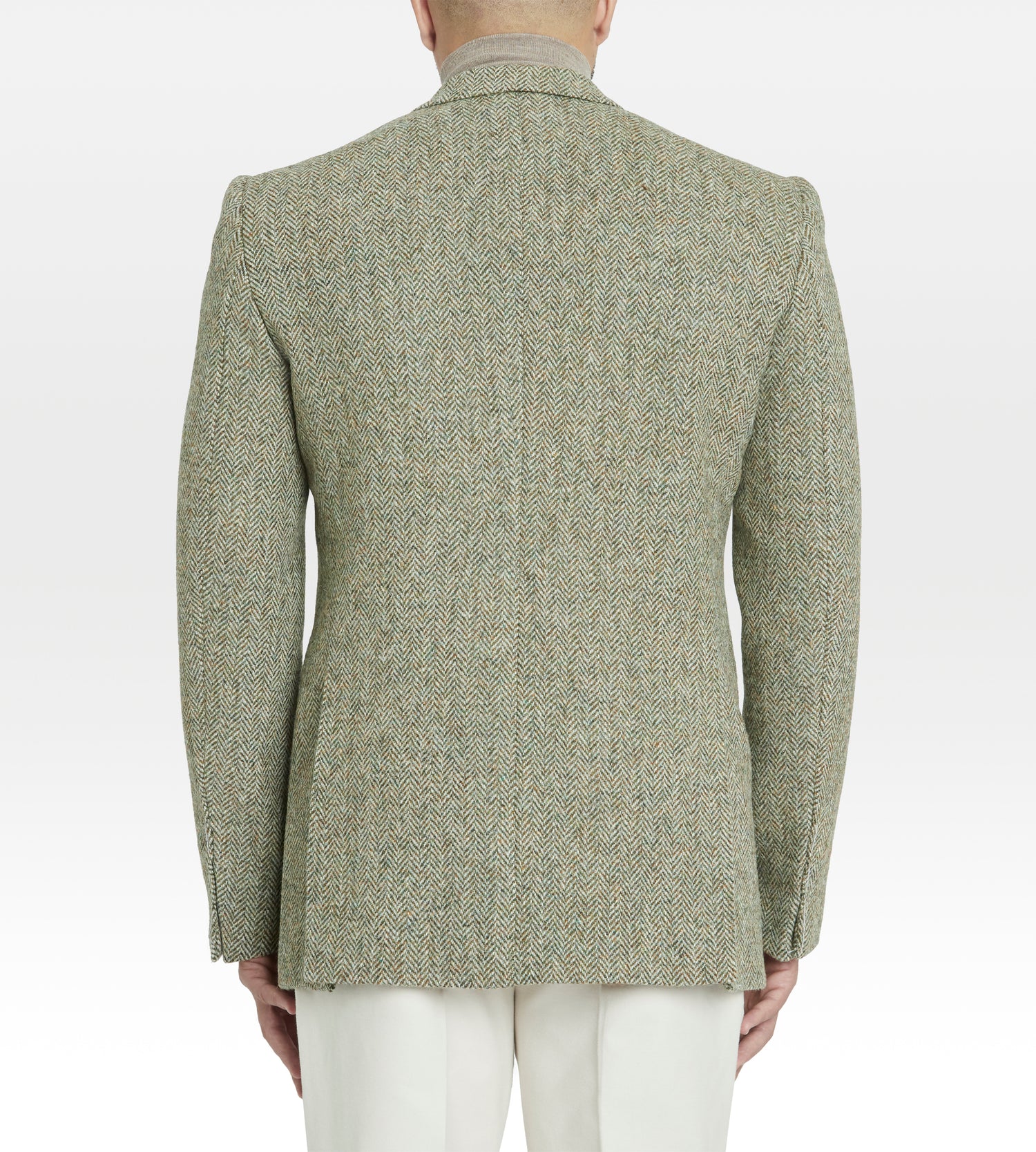 Veste verte à motif chevrons Harris Tweed