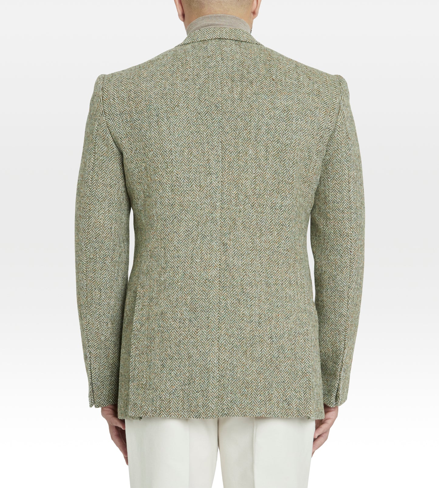 Veste Harris Tweed vert à chevrons