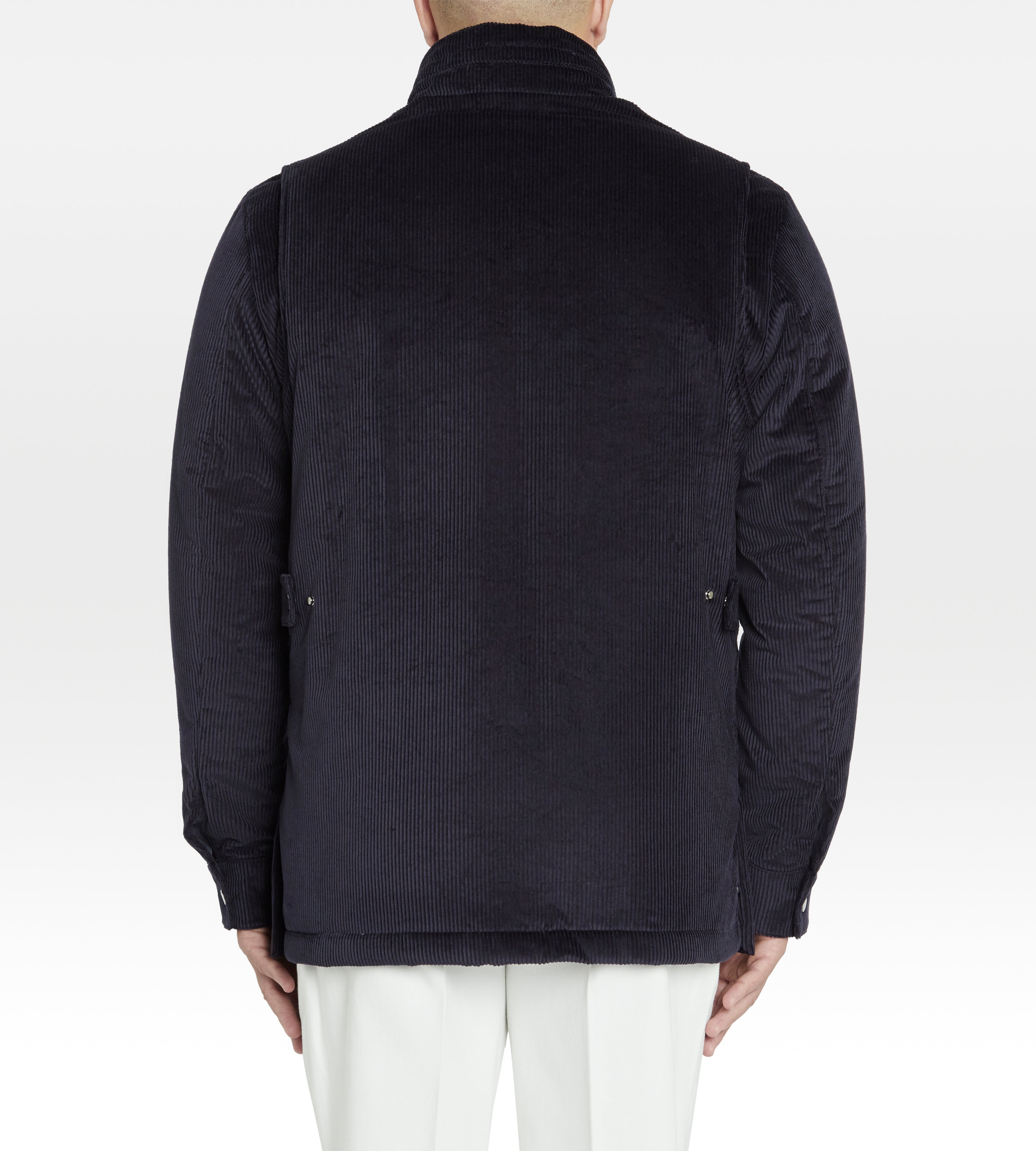 Veste en velours côtelé bleu marine