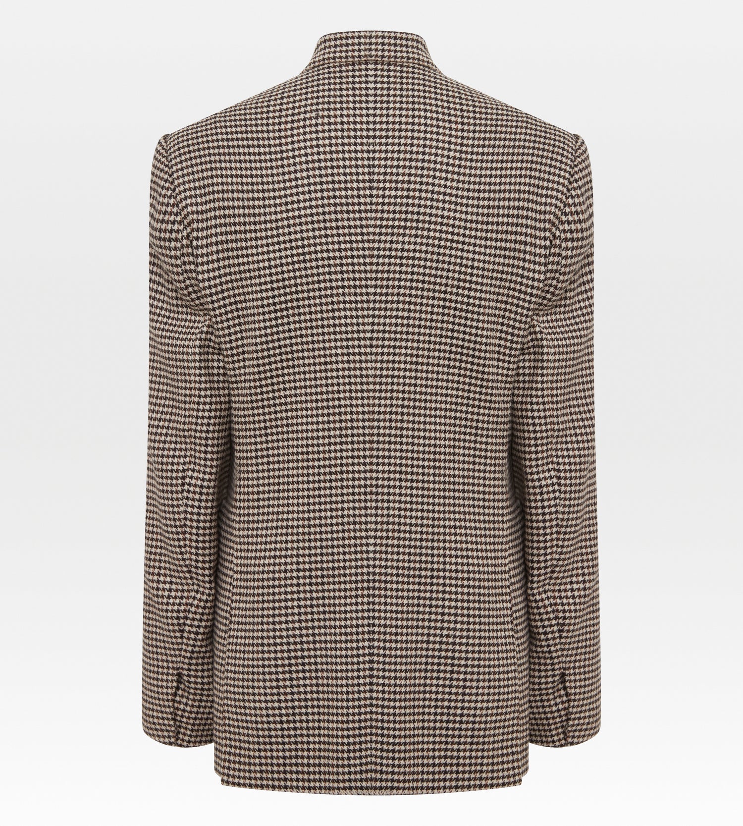 Veste marron en laine & cachemire à motif pied-de-poule