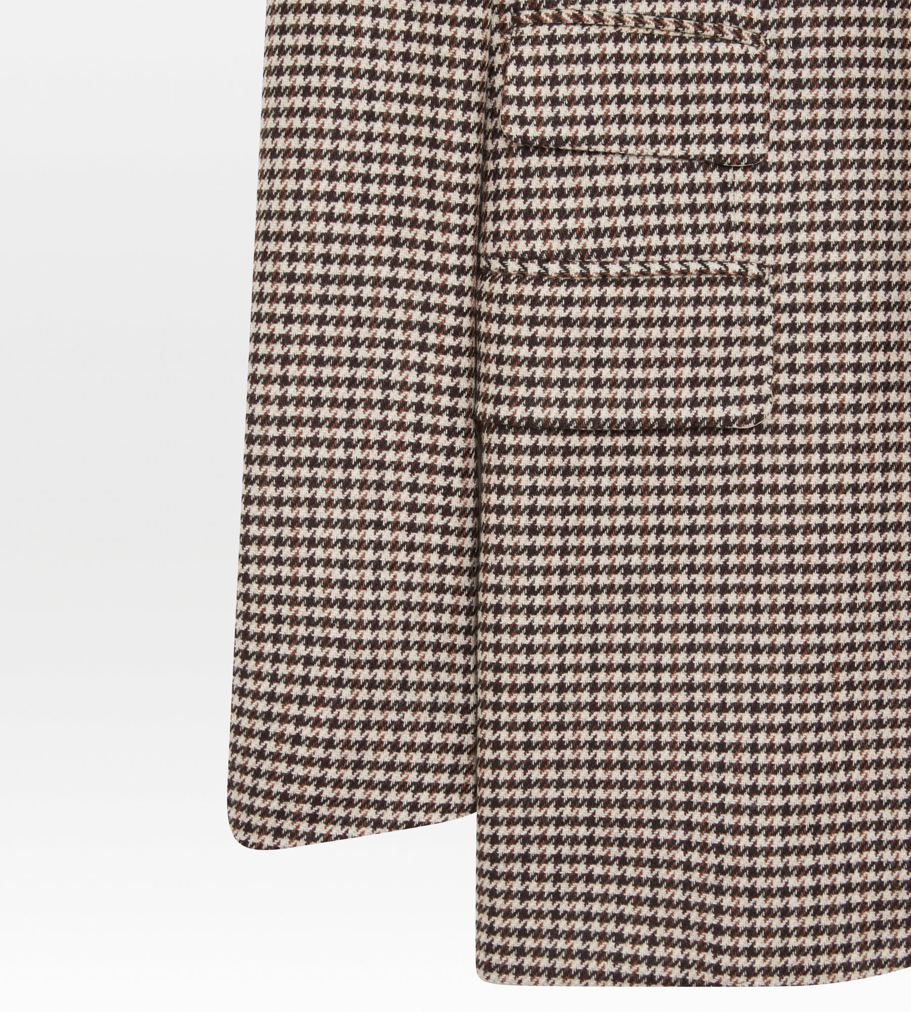 Veste marron en laine & cachemire à motif pied-de-poule