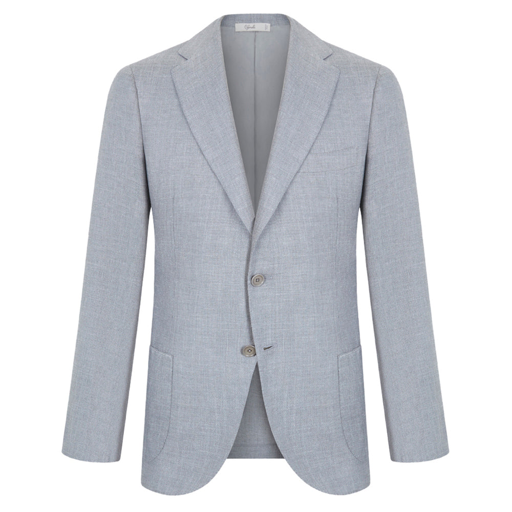 Veste en laine, soie & lin gris perle