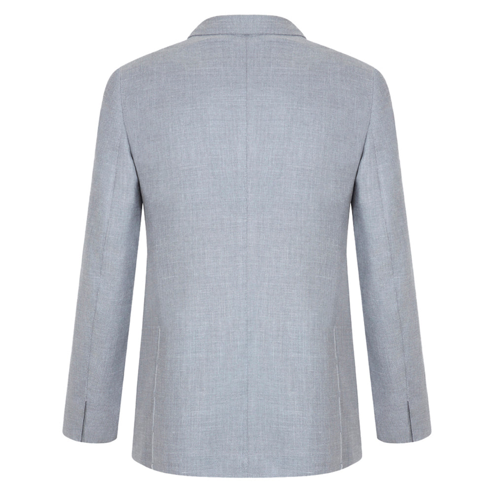 Veste en laine, soie & lin gris perle
