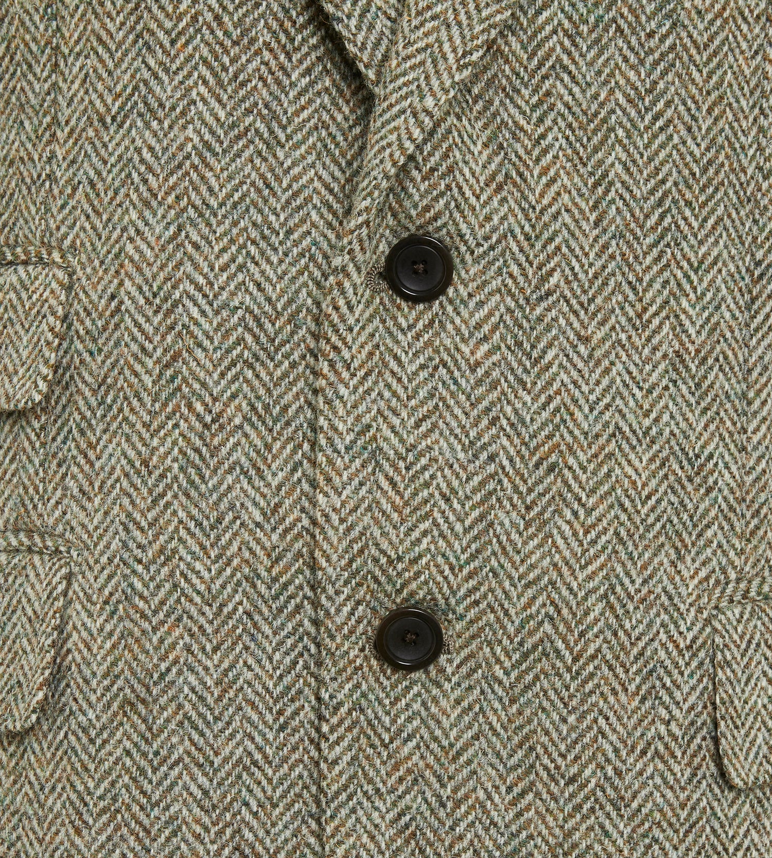 Veste verte à motif chevrons Harris Tweed