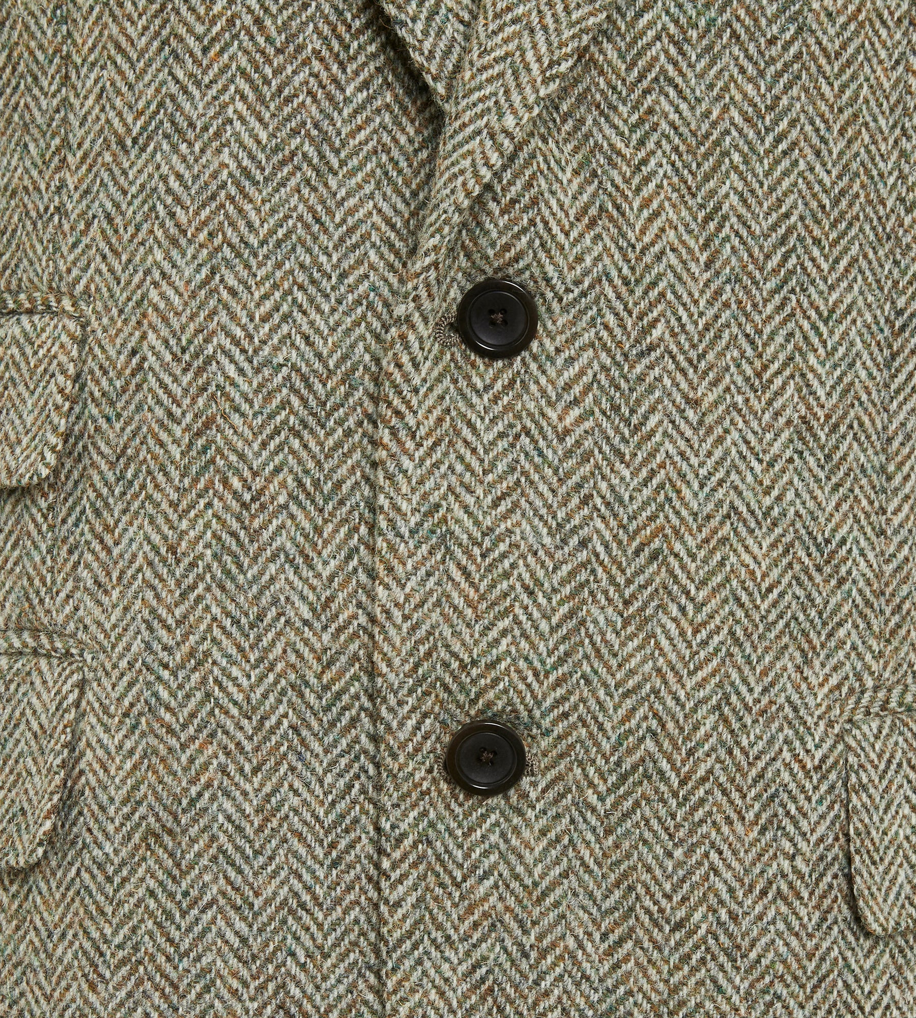 Veste verte à motif chevrons Harris Tweed