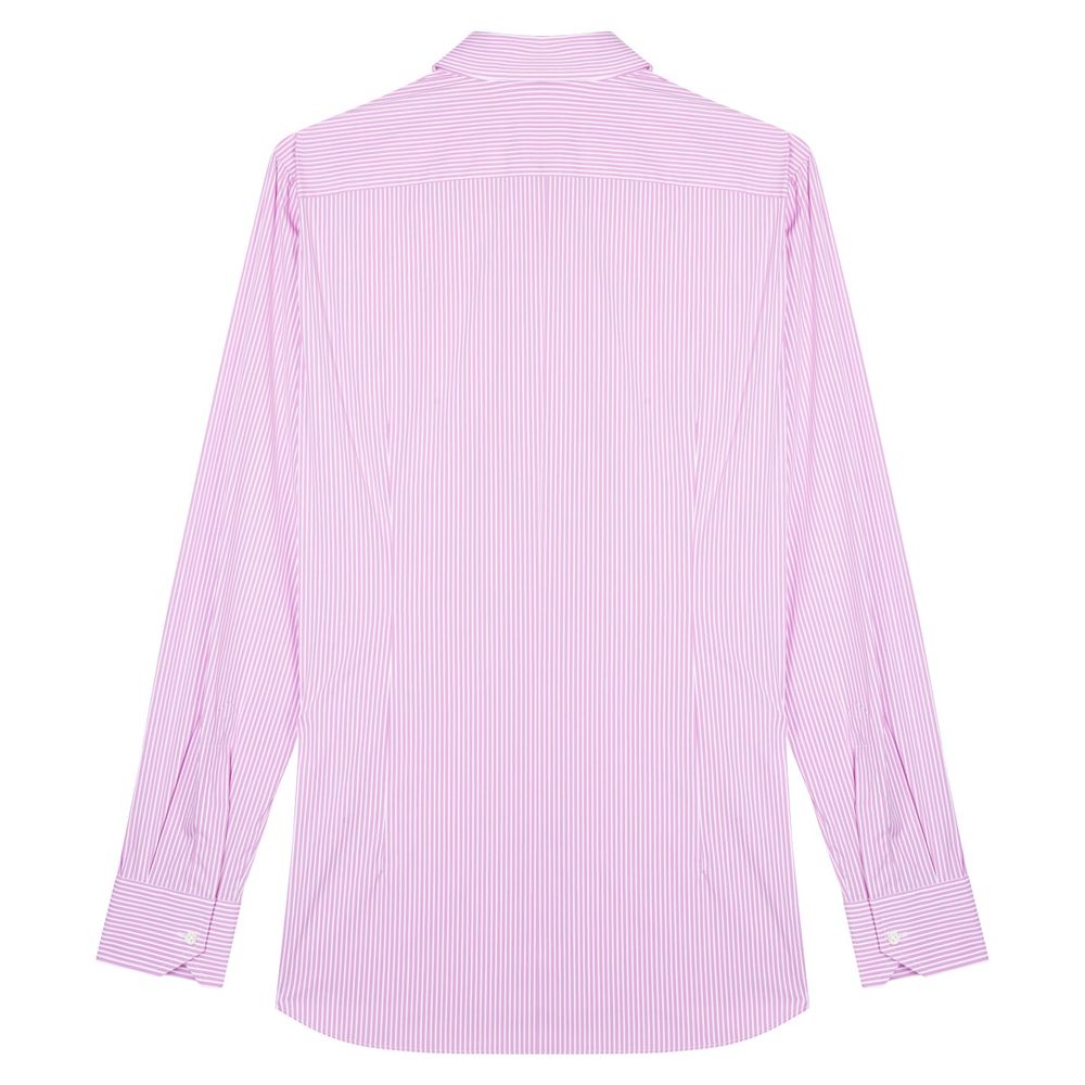 Chemise rose en coton à rayures