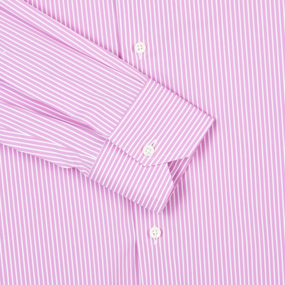 Chemise rose en coton à rayures