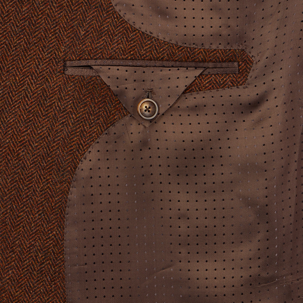 Manteau croisé en laine et cachemire marron