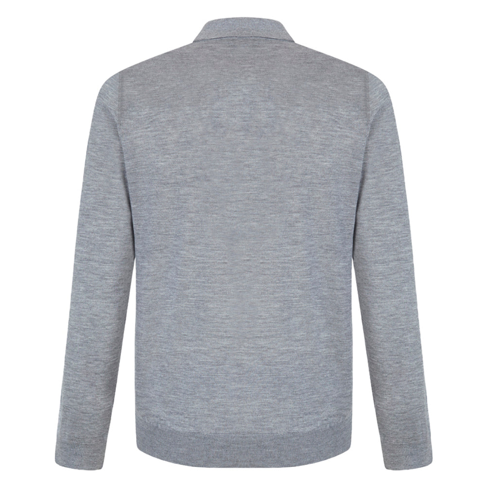 Polo en cachemire & soie gris clair