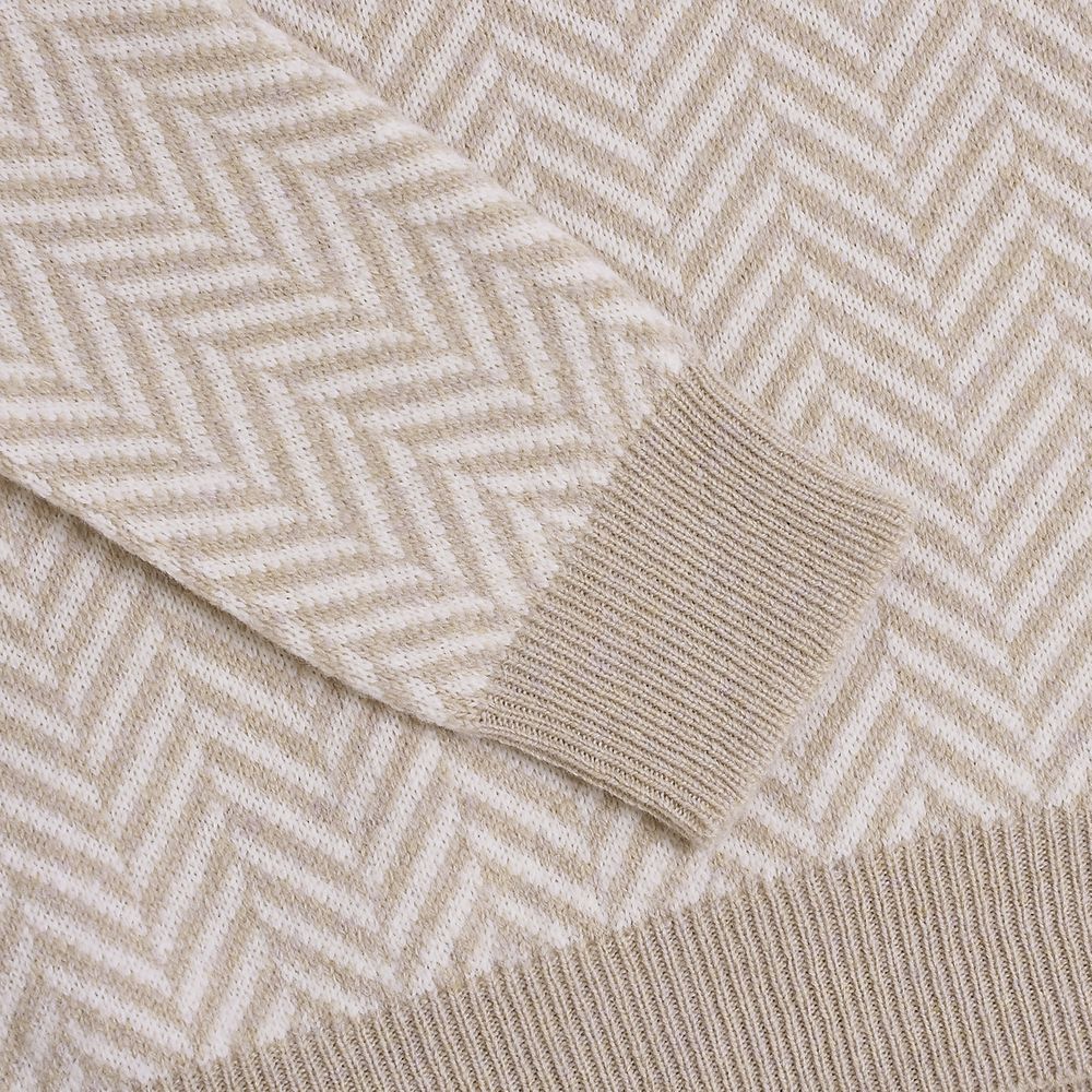Pull en laine zig zag beige