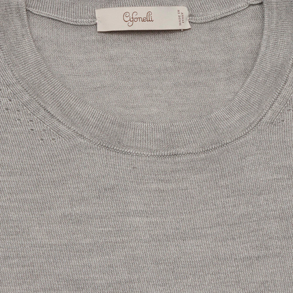 Pull fin gris en soie