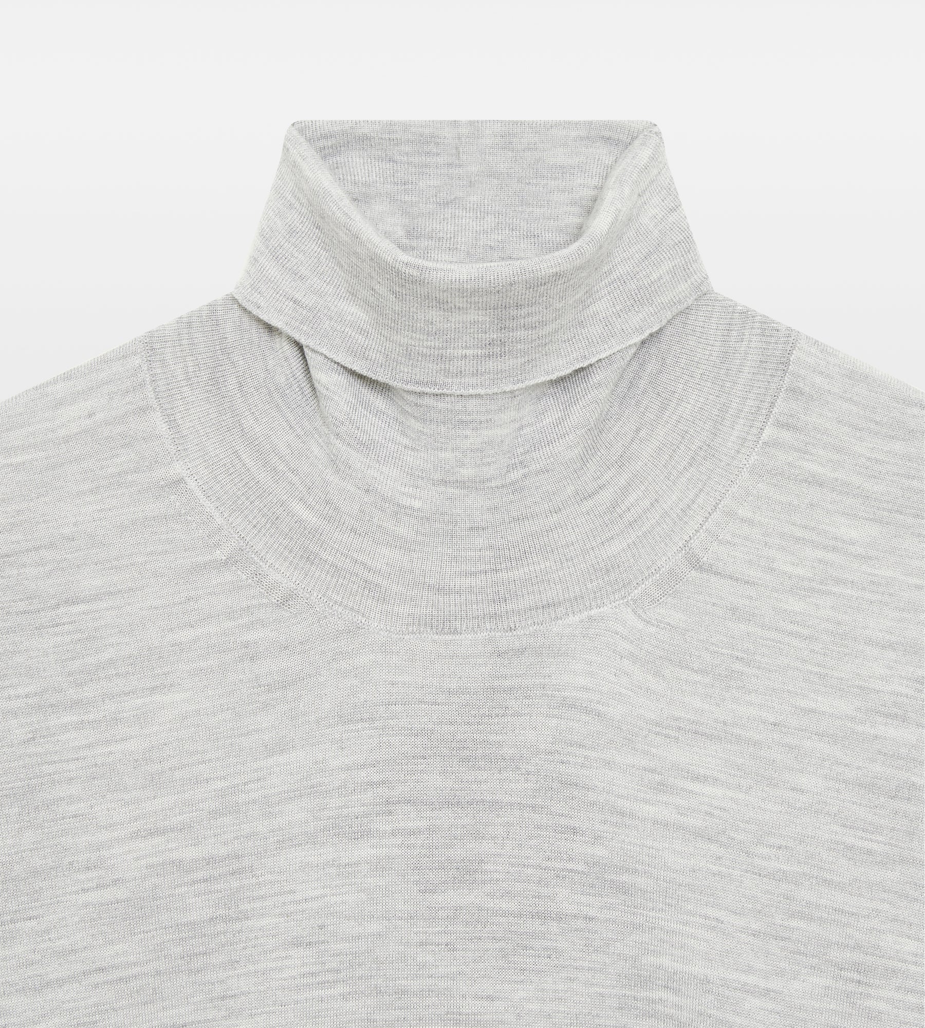 Pull col roulé gris en laine, cachemire & soie