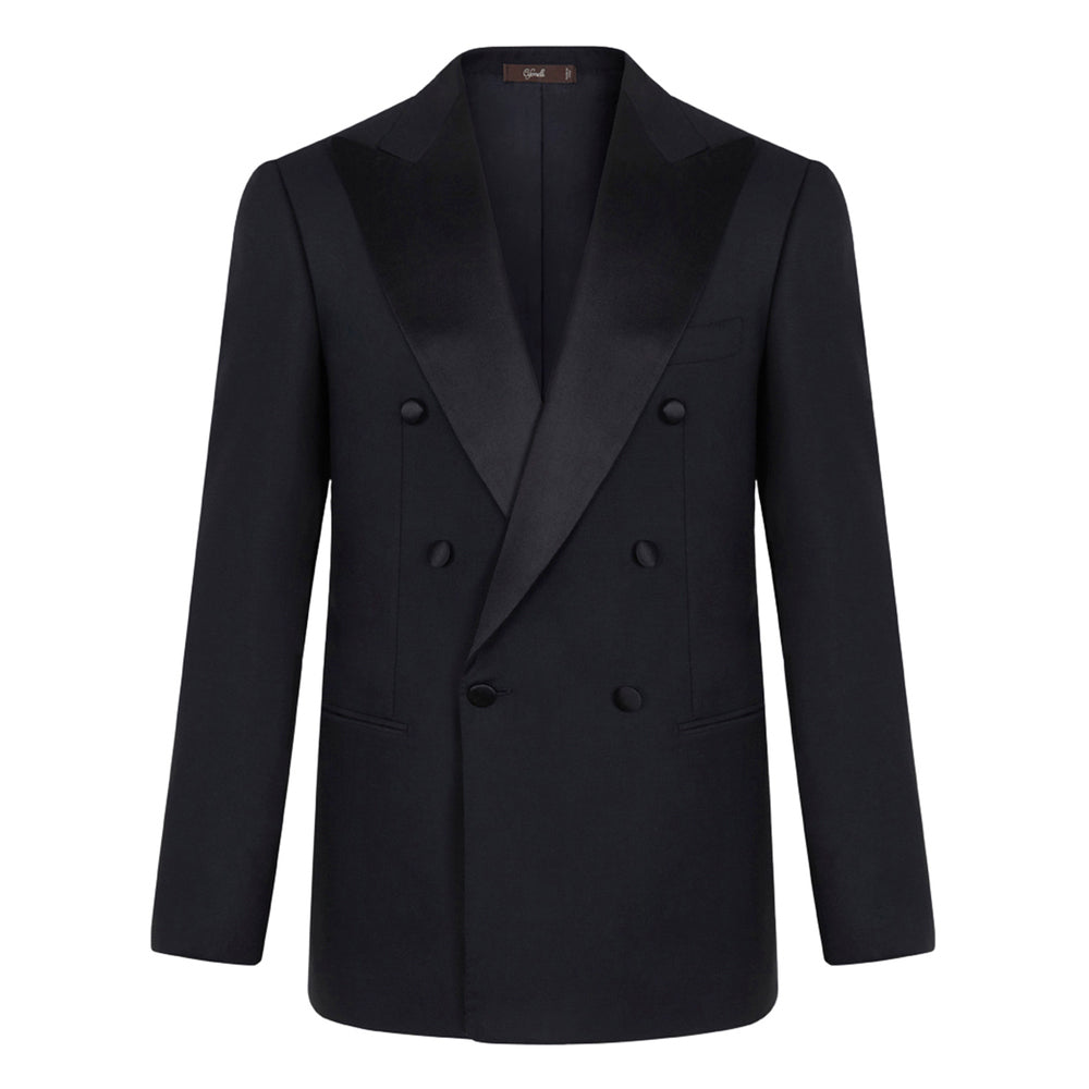 Smoking croisé en laine mohair noir