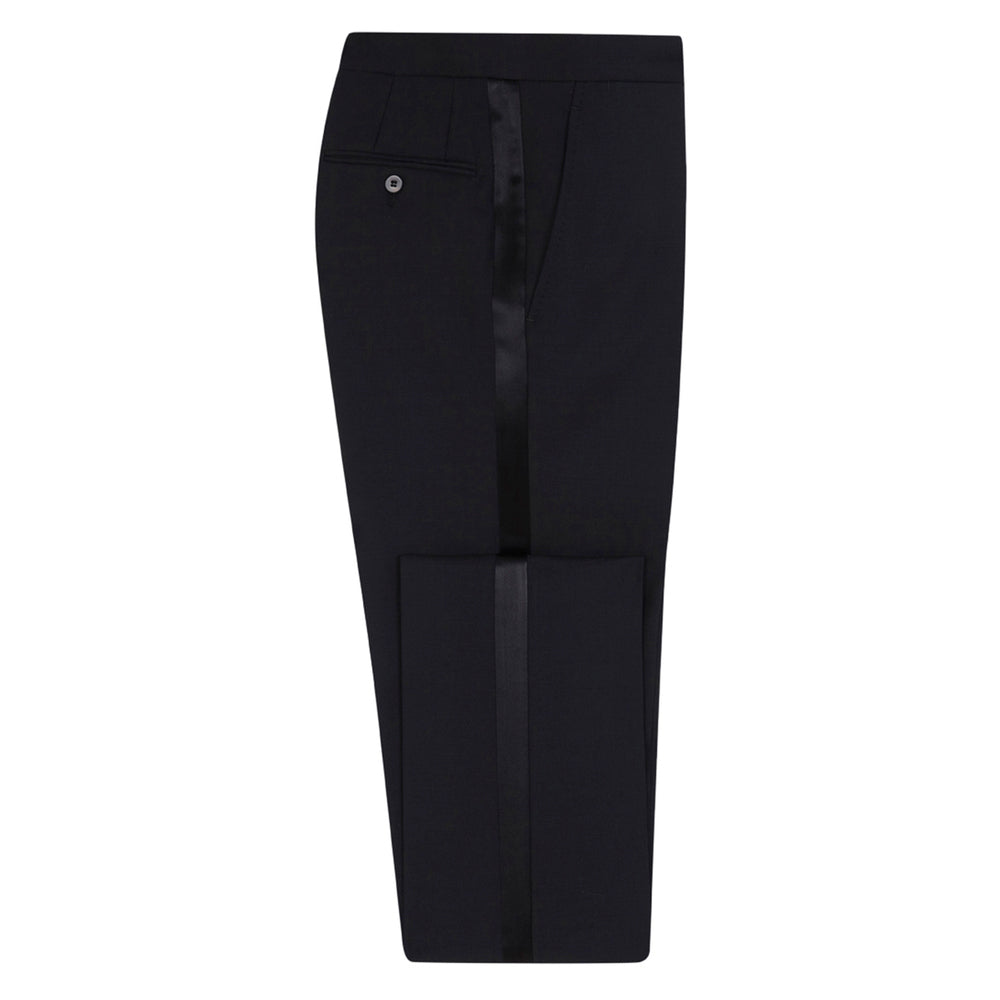 Smoking croisé noir en laine mohair