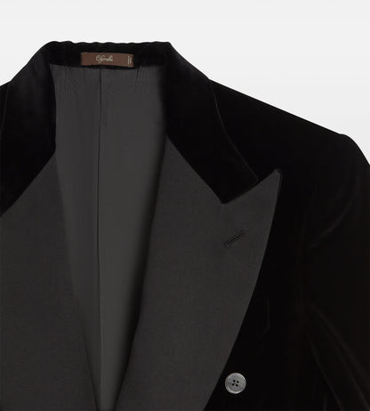 Veste de soirée croisée en velours et soie