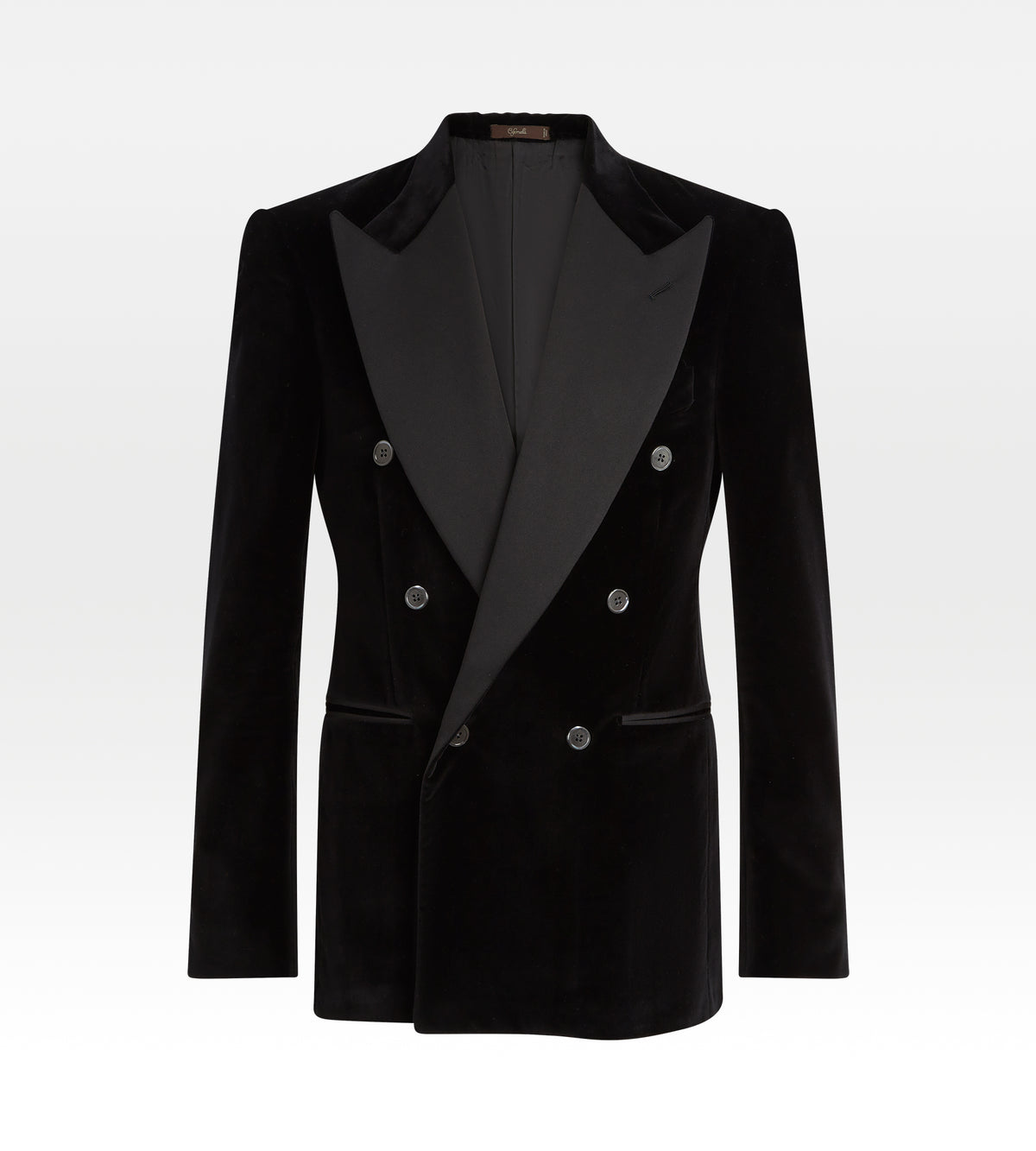 Veste de soirée croisée en velours et soie