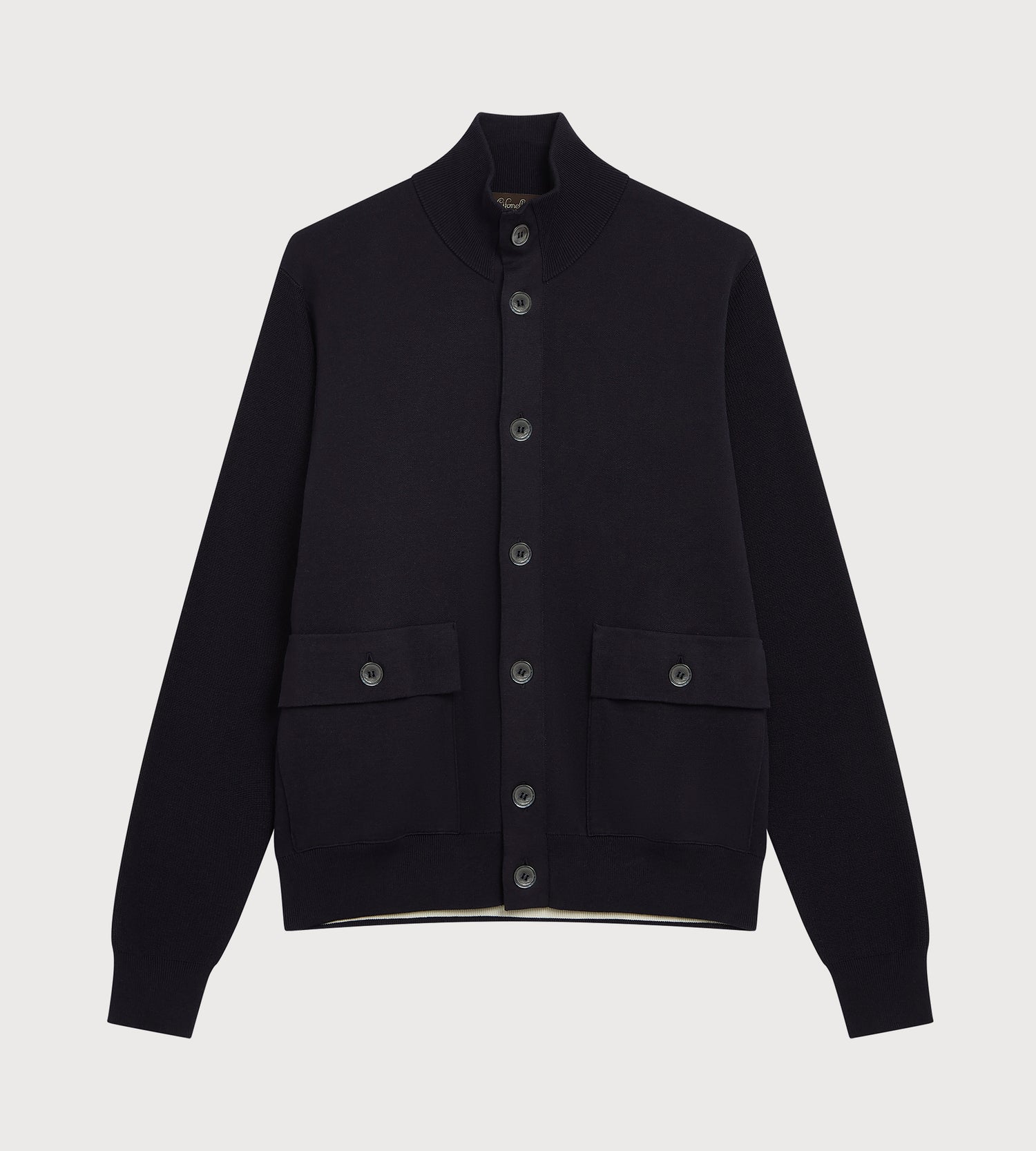 Blouson à col officier en laine