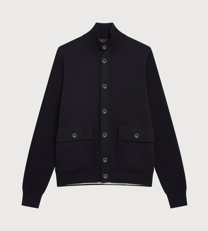 Blouson à col officier en laine