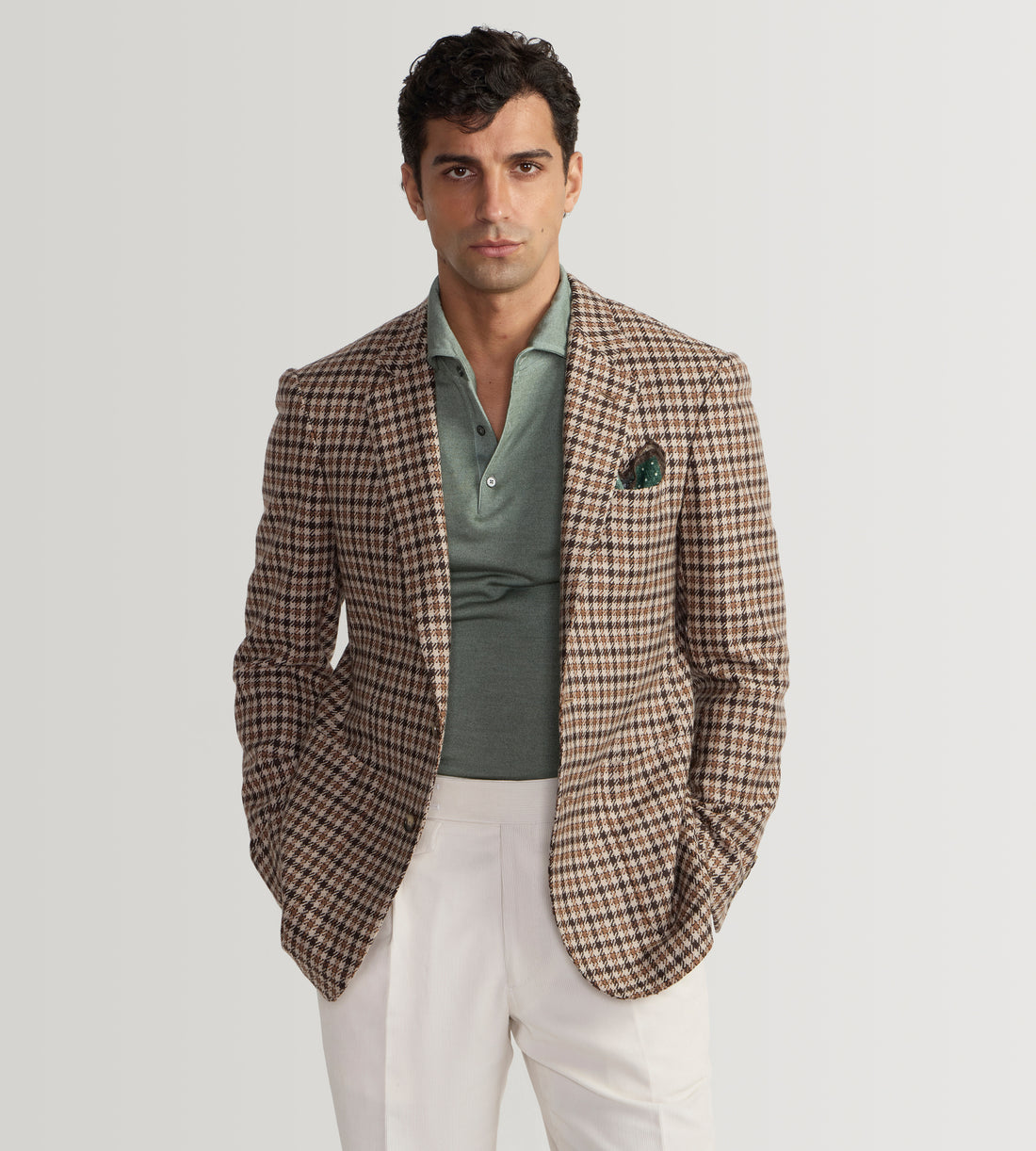Polo vert en laine &amp; cachemire