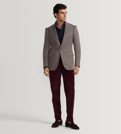 Pantalon en velours côtelé aubergine