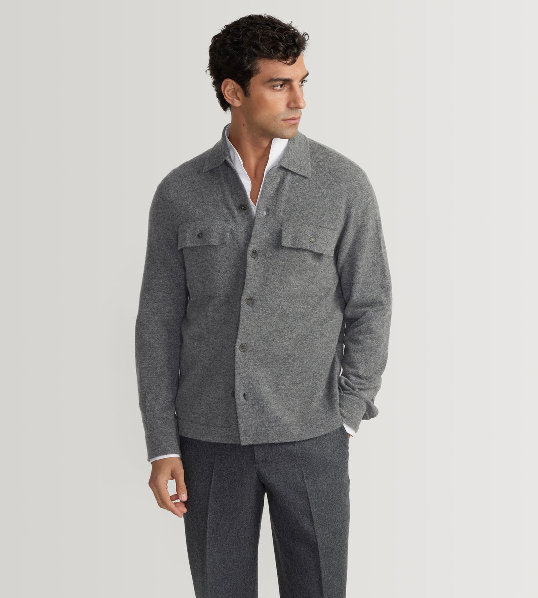 Surchemise grise en cachemire