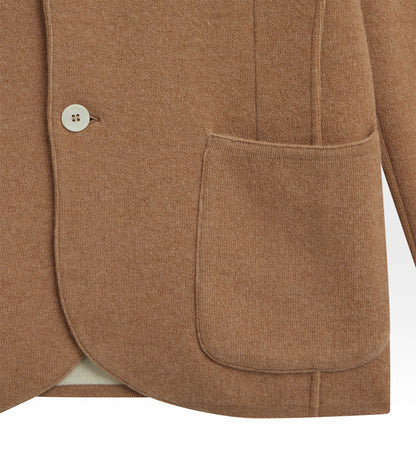 Cardigan droit en cachemire camel