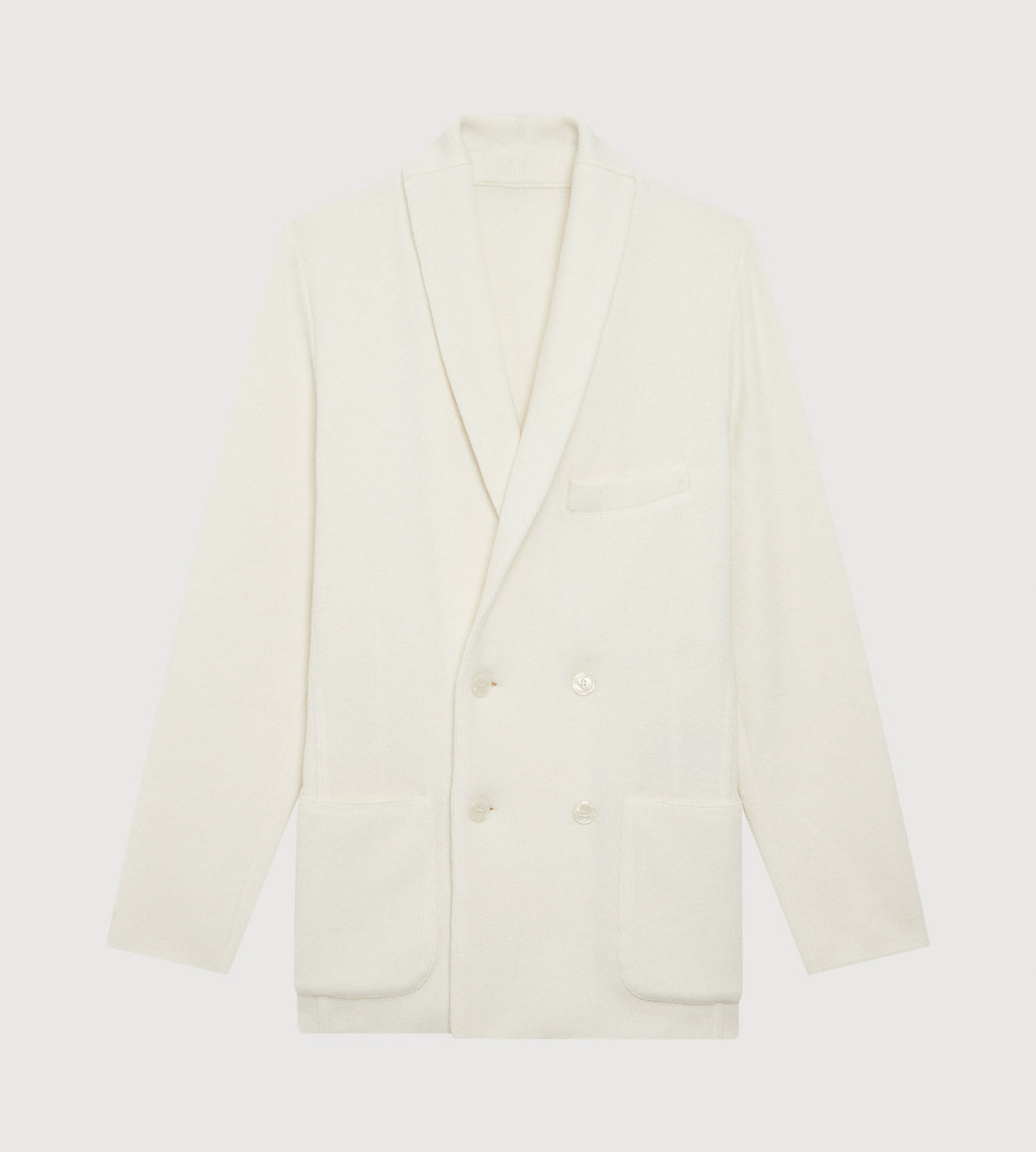 Cardigan croisé en cachemire ivoire à col châle