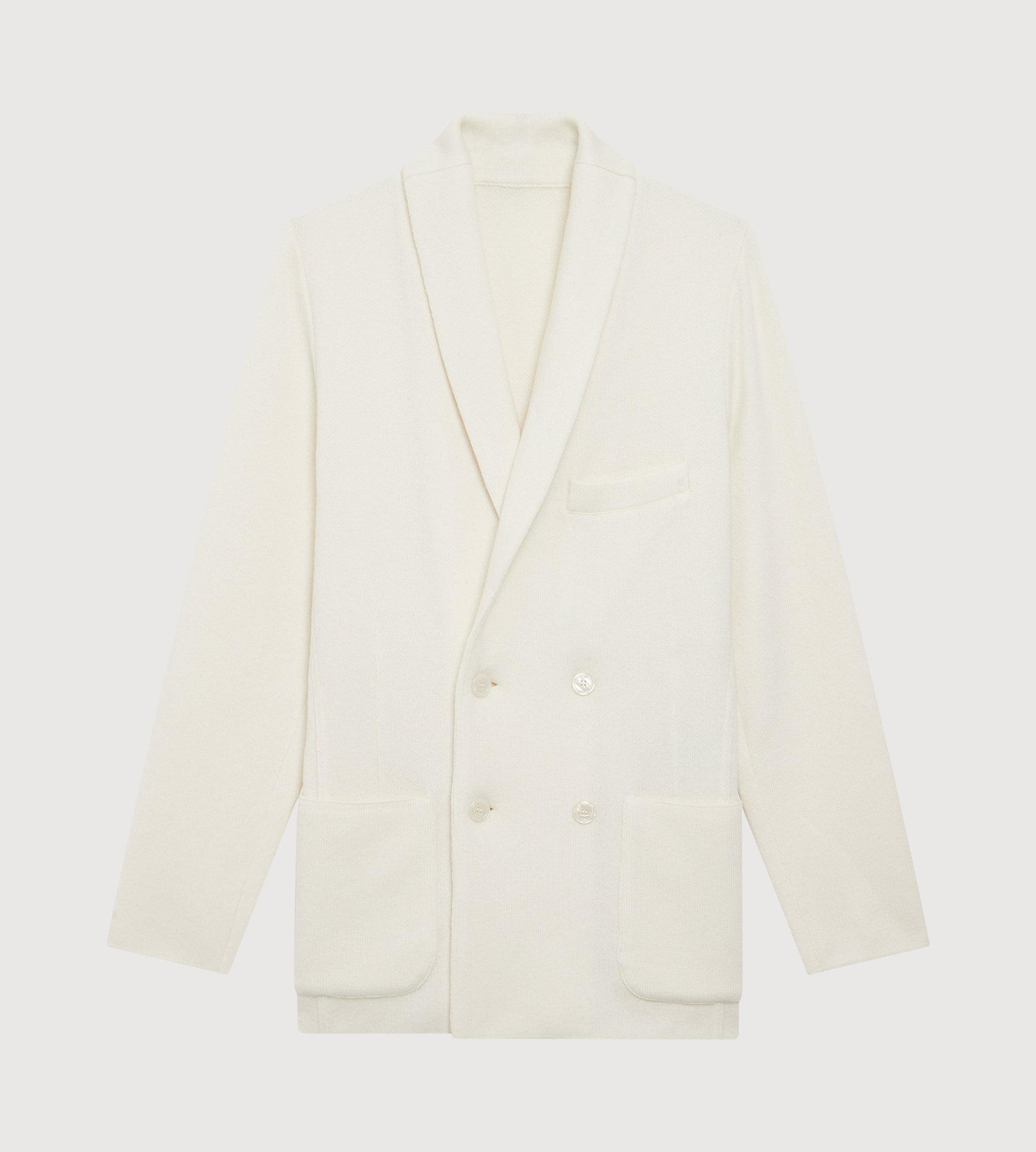 Cardigan croisé en cachemire ivoire à col châle