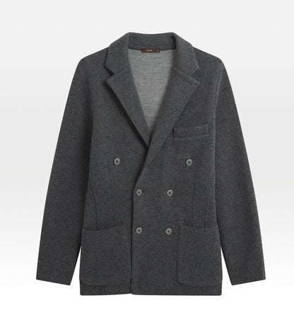 Cardigan croisé en cachemire gris