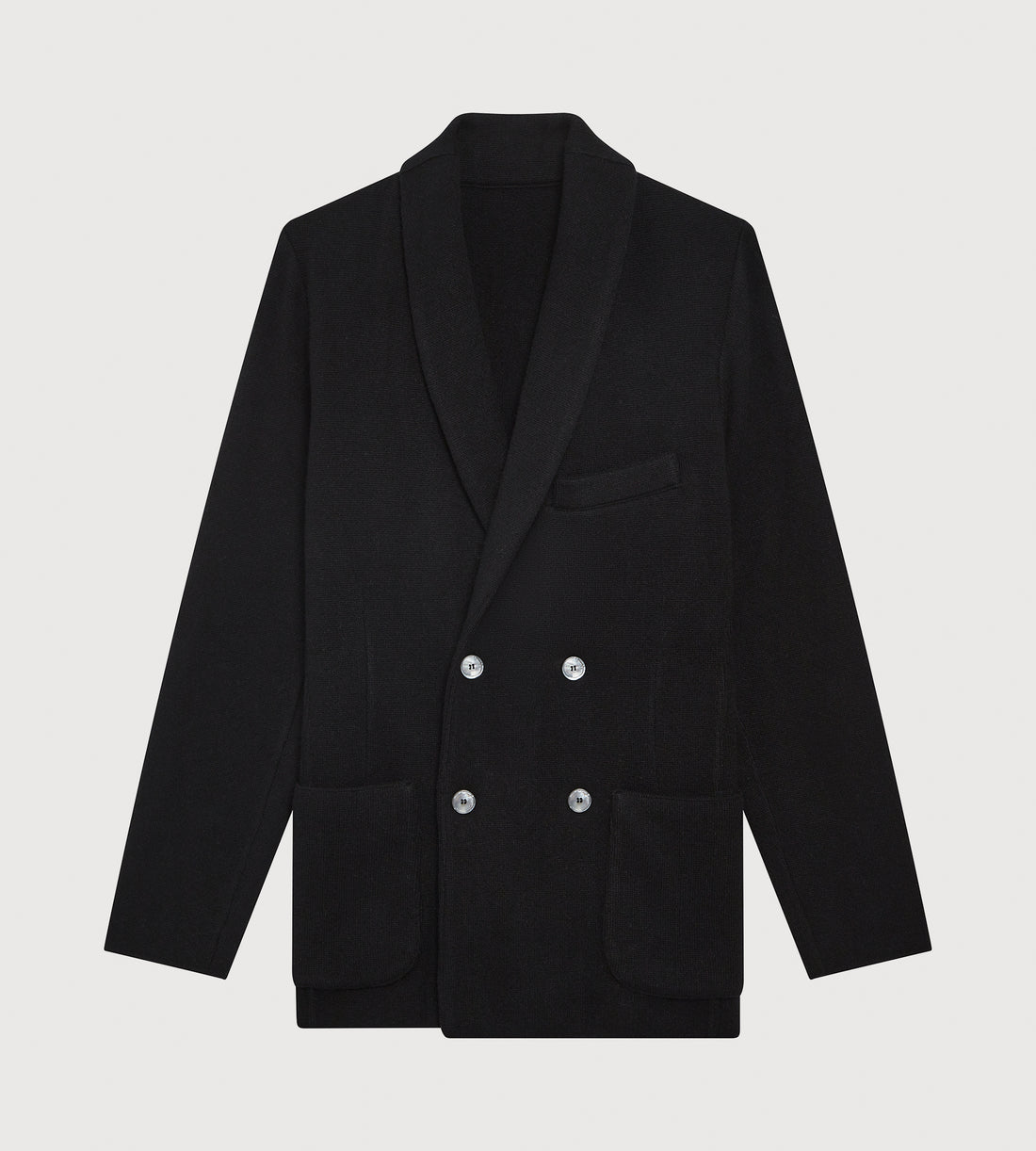 Cardigan croisé en cachemire noir à col châle