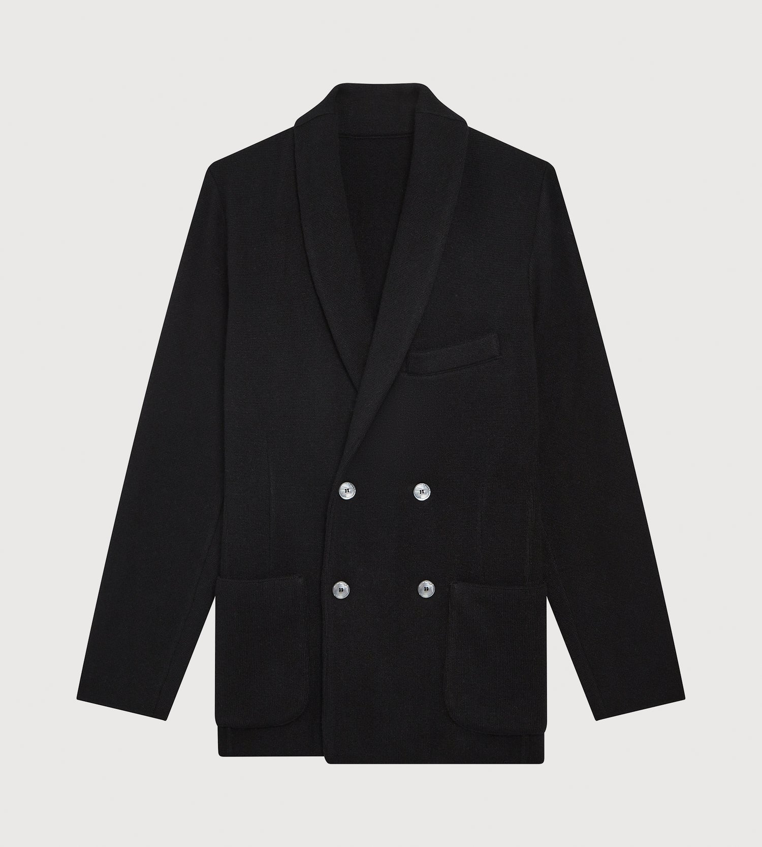 Cardigan croisé en cachemire noir à col châle