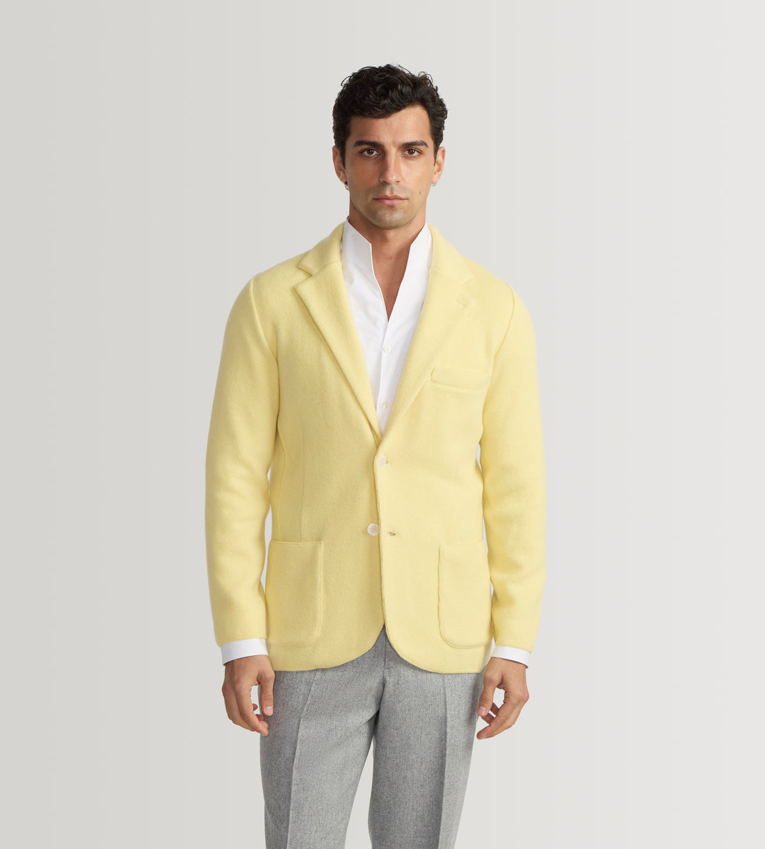 Cardigan en cachemire jaune