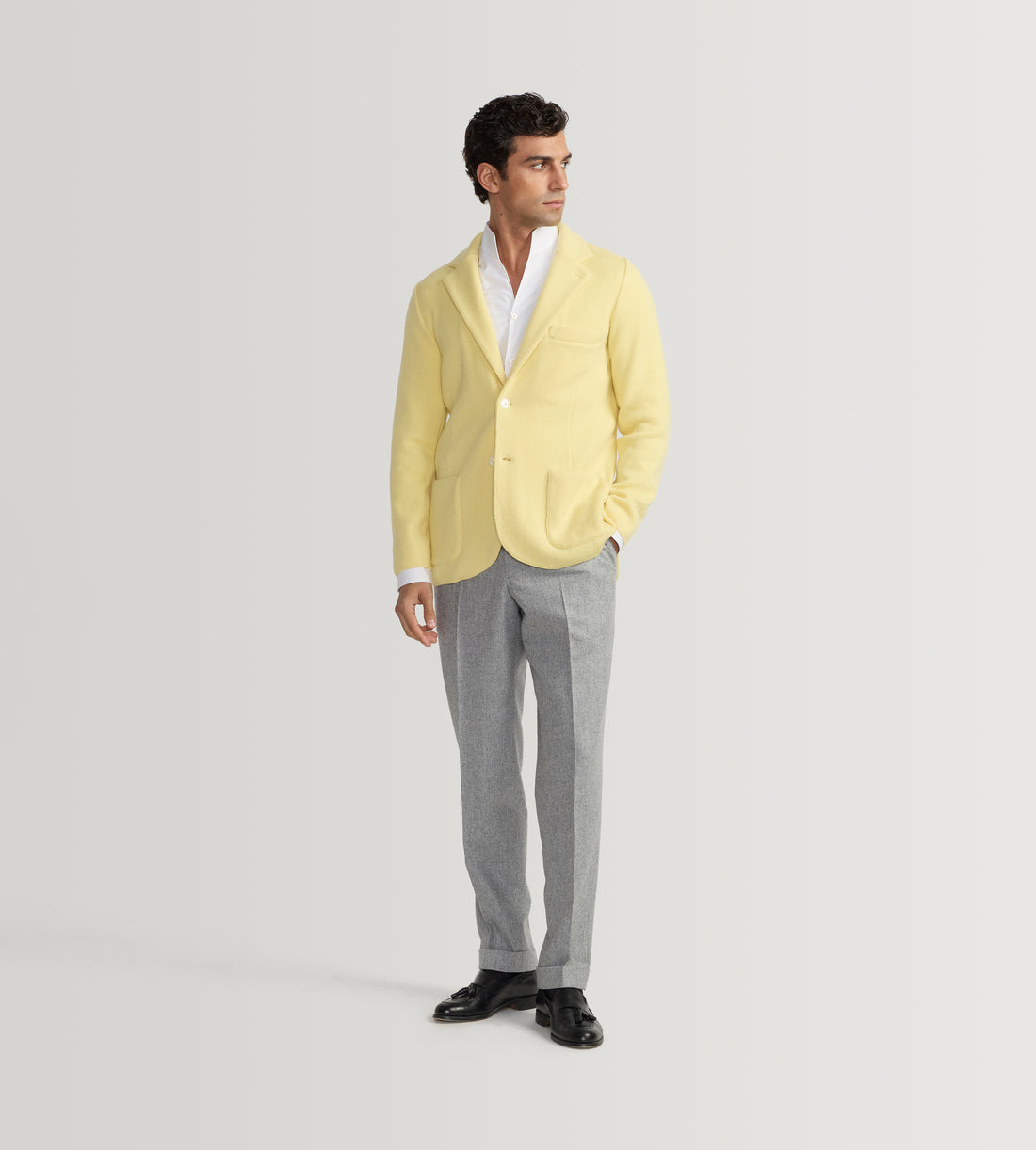 Cardigan en cachemire jaune