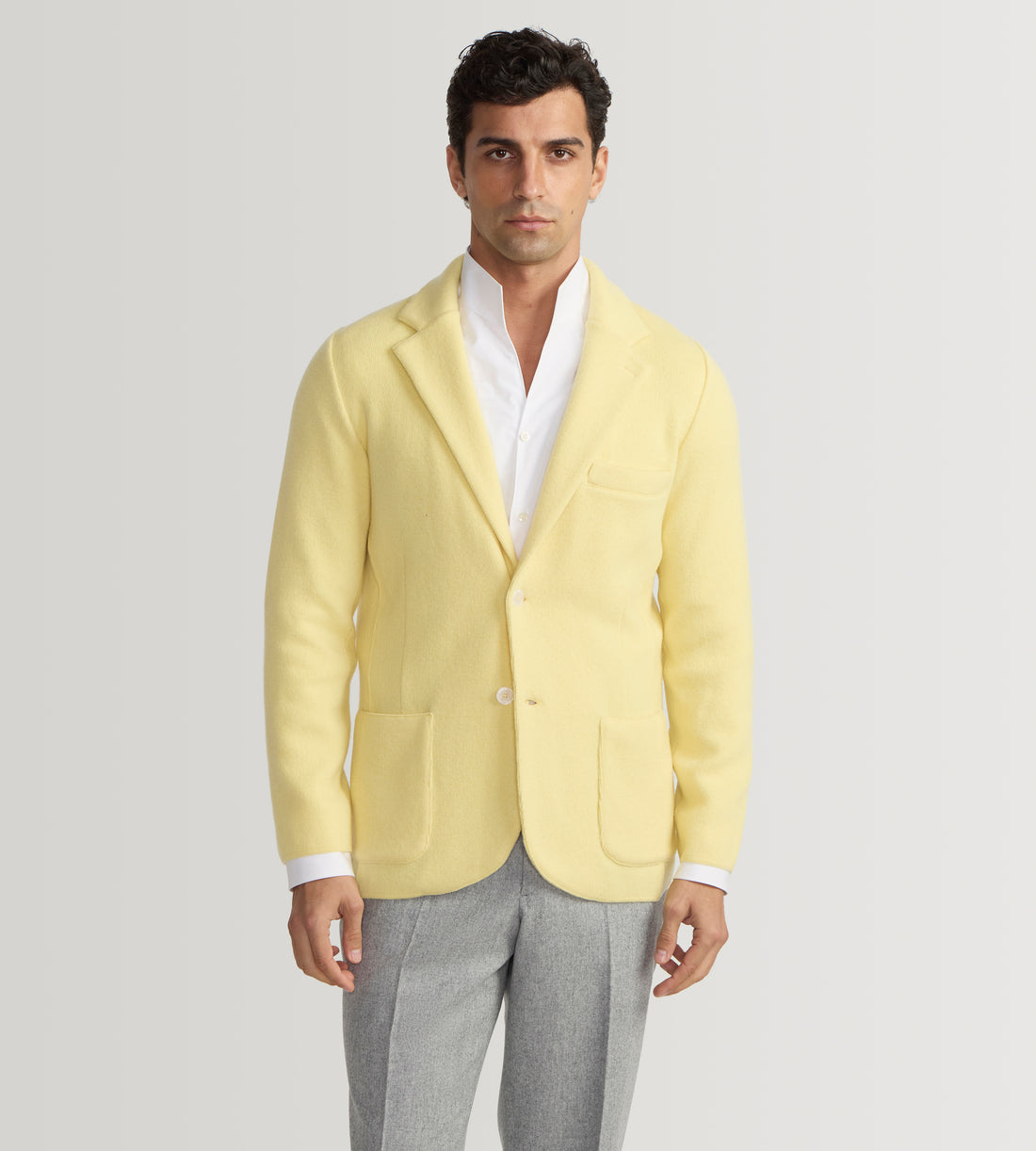 Cardigan en cachemire jaune