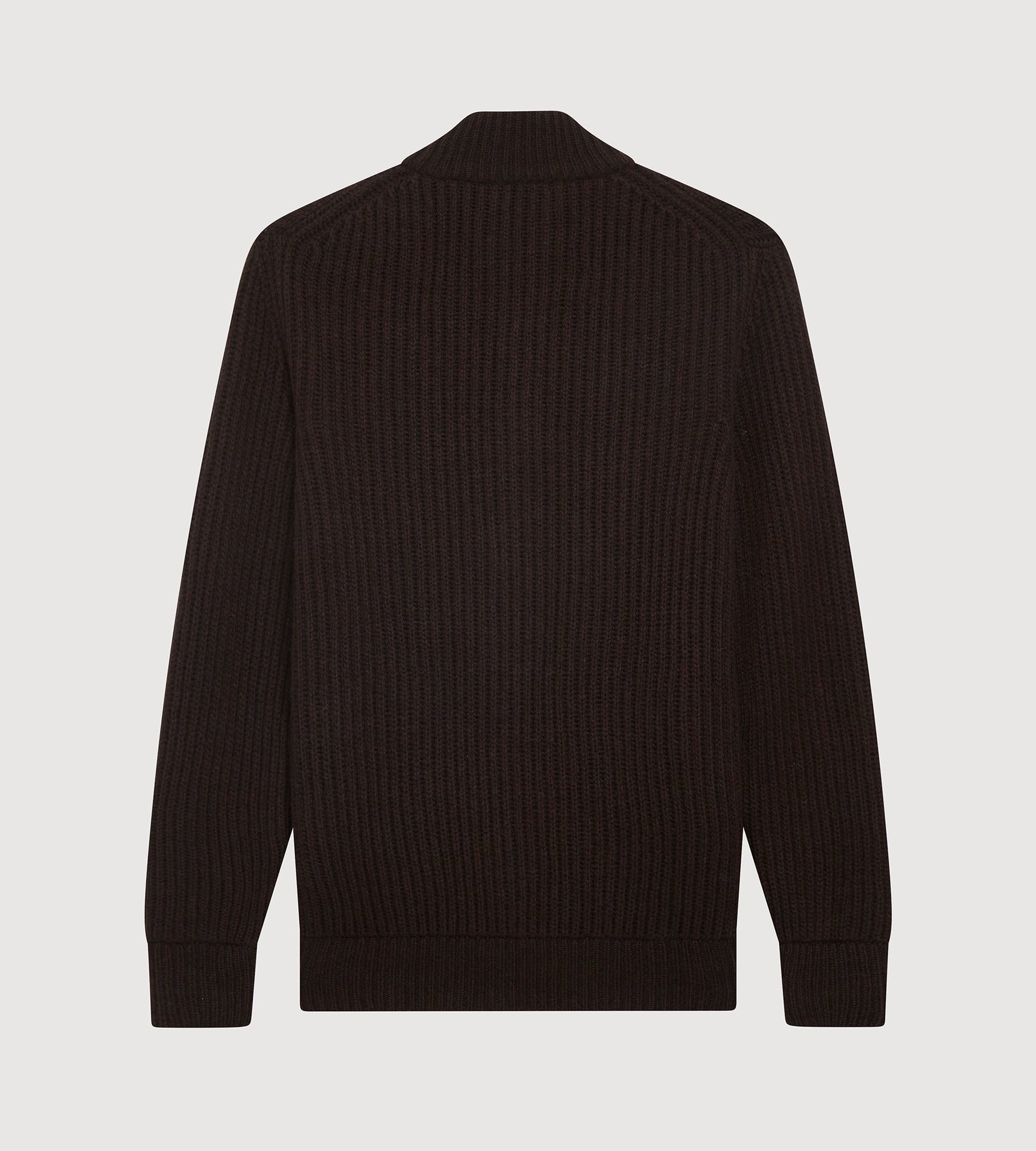 Pull à zip en laine &amp; cachemire marron foncé