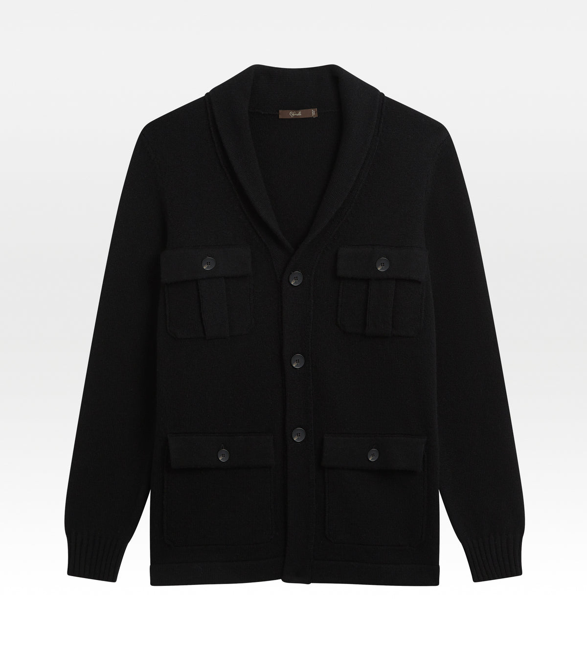 Cardigan droit en cachemire noir