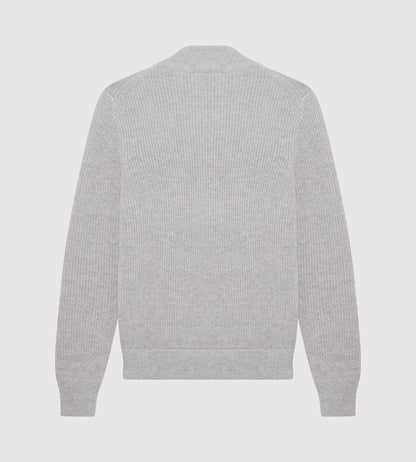 Cardigan zippé gris en laine &amp; cachemire