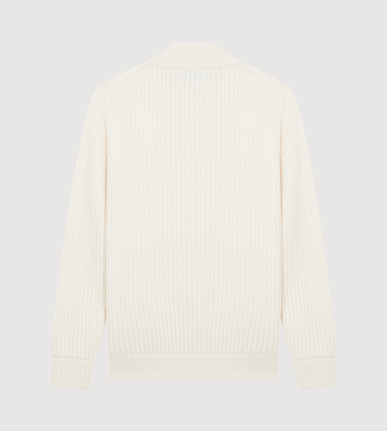 Pull à zip en laine &amp; cachemire ivoire